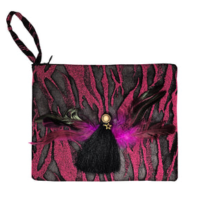 Burgundy Brocade Purse