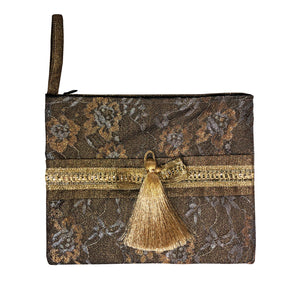 Gold Brocade Tassel Purse