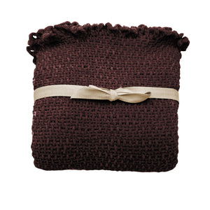 Dark Brown Velvet Knitted Soft Throw